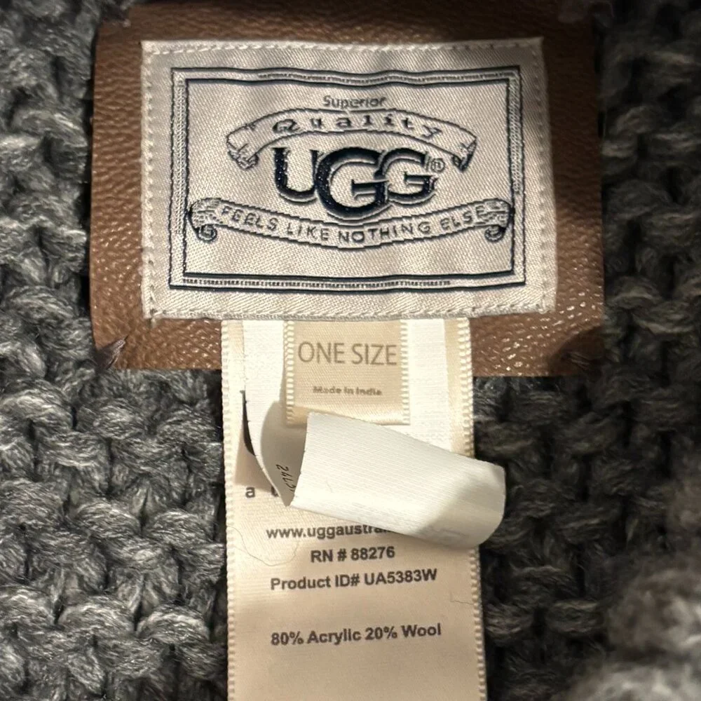 UGG Sweaters I  Ugg Chunky Knit Grey Turtleneck Poncho Sweater (One Size) - Picture 3 of 8